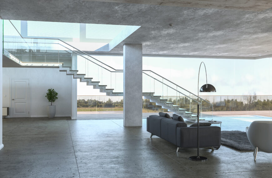 Modern concrete interior