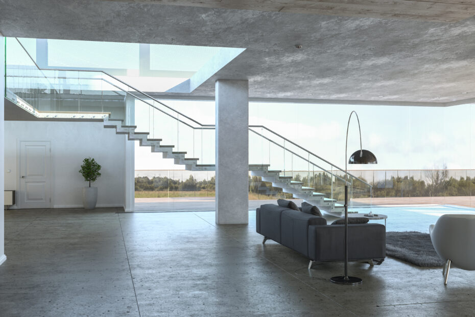 Modern concrete interior